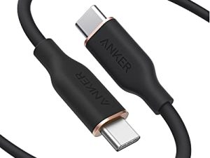 Anker USB-C to USB-C Cable، 643 Cable 100W 6ft، USB 2.0 Type C Charging Cable Fast Charge for MacBook Pro 2020، iPad Pro 2020، iPad Air 4، iPad Mini 6، Galaxy S21، Pixel، Switch (Midnight Black)