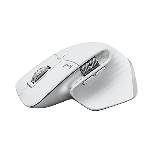Logitech MX Master 3S - ماوس أداء لاسلكي مع تمرير سريع للغاية ، Ergo ، 8K DPI ، Track on Glass ، Quiet Clicks ، USB-C ، Bluetooth ، Windows ، Linux ، Chrome - رمادي باهت Logitech MX Master 3S - ماوس أداء لاسلكي مع تمرير سريع للغاية ، Ergo ، 8K DPI ، Track on Glass ، Quiet Clicks ، USB-C ، Bluetooth ، Windows ، Linux ، Chrome - رمادي باهت