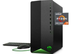 كمبيوتر الألعاب HP Pavilion ، AMD Radeon RX 6600XT ، معالج AMD Ryzen 7 5700G ، 16 جيجابايت من ذاكرة الوصول العشوائي ، 512 جيجابايت SSD ، Windows 11 Home ، Wi-Fi 5 & Bluetooth 4.2 ، 9 منافذ USB ، برج كمبيوتر الألعاب المدمج مسبقًا (TG01-2070 ، 2021)