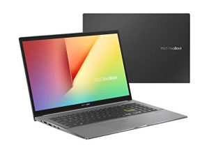 ASUS VivoBook S15 S533 كمبيوتر محمول رفيع وخفيف الوزن ، شاشة FHD مقاس 15.6 بوصة ، معالج Intel Core i5-1135G7 ، ذاكرة وصول عشوائي DDR4 سعة 8 جيجابايت ، محرك أقراص صلبة PCIe SSD بسعة 512 جيجابايت ، Wi-Fi 6 ، Windows 10 Home ، Indie Black ، S533EA-DH51