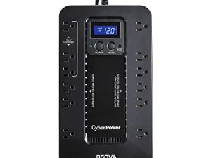 CyberPower EC850LCD نظام UPS للبطارية الاحتياطية والعاجلة ، 850VA / 510W ، 12 منفذًا ، الوضع الاقتصادي ، مضغوط ، مصدر طاقة غير منقطع