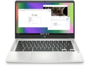 كمبيوتر محمول HP Chromebook 14 ، Intel Celeron N4120 ، ذاكرة وصول عشوائي سعتها 4 جيجابايت ، 64 جيجابايت eMMC ، شاشة عالية الدقة 14 بوصة ، نظام تشغيل كروم ، تصميم نحيف ، رسومات 4K ، عمر بطارية طويل ، لوحة مفاتيح رمادي رمادي (14a-na0226nr ، 2022 ، فضي معدني)