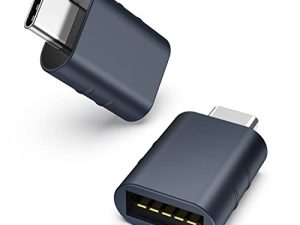 محول Syntech USB C إلى USB مجموعة من 2 USB C ذكر إلى USB3 محول أنثى متوافق مع MacBook Pro 2021 iMac iPad Mini 6 / Pro MacBook Air 2022 وأجهزة أخرى من النوع C أو Thunderbolt 4/3 منتصف الليل