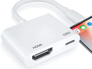محول Lightning إلى HDMI [معتمد من Apple MFi] ، لا حاجة للطاقة ، محول شاشة من iPhone إلى HDMI 1080P مع منفذ شحن Lightning متوافق مع أجهزة iOS إلى جهاز العرض / الشاشة