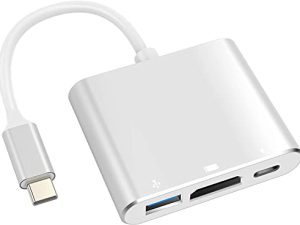 محول Battony USB C إلى HDMI محول USB من النوع C محول AV متعدد المنافذ مع مخرج HDMI 4K منفذ USB C ومنفذ شحن سريع USD3.0 متوافق مع MacBook Pro MacBook Air 2019/2018 iPad Pro 2019