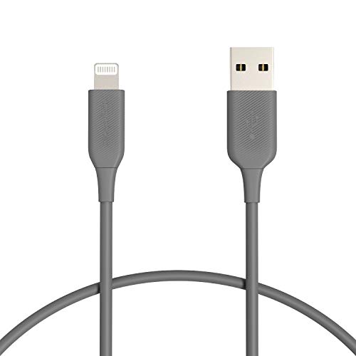 Amazon Basics ABS USB-A to Lightning Cable Cord ، شاحن معتمد من MFi لأجهزة Apple iPhone ، iPad ، رمادي ، 1-Ft Amazon Basics ABS USB-A to Lightning Cable Cord ، شاحن معتمد من MFi لأجهزة Apple iPhone ، iPad ، رمادي ، 1-Ft