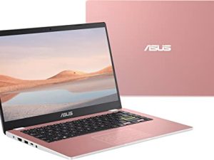 كمبيوتر محمول 2022 ASUS 14 بوصة خفيف الوزن للأعمال ، معالج Intel Celeron N4020 ، ذاكرة وصول عشوائي DDR4 4 جيجا بايت ، سعة تخزين 320 جيجا بايت ، بطارية 12 ساعة ، كاميرا ويب ، Zoom Meeting ، Win11 + 1 Year Office 365 ، ذهبي وردي