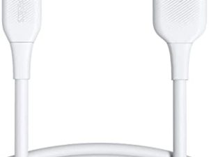 Amazon Basics ABS USB-A to Lightning Cable Cord ، شاحن معتمد من MFi لجهاز Apple iPhone 14 13 12 11 X Xs Pro ، Pro Max ، Plus ، iPad ، أبيض ، 6 قدم