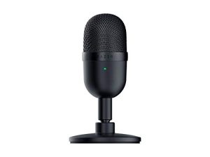 ميكروفون مكثف USB صغير من Razer Seiren: للبث والألعاب على جهاز الكمبيوتر - جودة تسجيل احترافية - نمط الالتقاط الفائق الدقة - حامل مائل - مقاوم للصدمات - أسود كلاسيكي