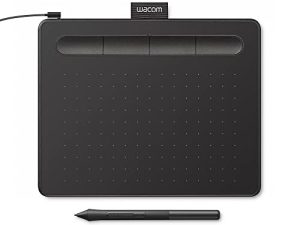 تابلت Wacom Intuos للرسم بالرسومات الصغيرة ، يتضمن التدريب والبرامج ؛ 4 مفاتيح Express قابلة للتخصيص متوافقة مع Chromebook Mac Android و Windows ، الرسم ، تحرير الصور / الفيديو ، التصميم والتعليم