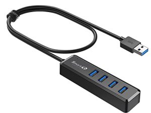SmartQ H302S USB 3.0 Hub لأجهزة الكمبيوتر المحمول مع كابل طويل بطول 2 قدم ، وموسع منفذ USB متعدد ، وموزع سريع لنقل البيانات USB لأجهزة الكمبيوتر المحمول ، متوافق مع Windows PC ، Mac ، الطابعة ، HDD المحمول