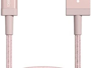 Amazon Basics Nylon كابل USB-A إلى Lightning ، شاحن معتمد من MFi لهاتف Apple iPhone 14 13 12 11 X Xs Pro ، Pro Max ، Plus ، iPad ، وردي ذهبي ، 3 قدم