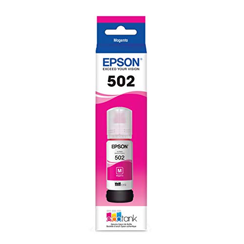 زجاجة حبر عالية السعة من EPSON T502 EcoTank Ink أرجوانية (T502320-S) لمجموعة مختارة من طابعات Epson EcoTank زجاجة حبر عالية السعة من EPSON T502 EcoTank Ink أرجوانية (T502320-S) لمجموعة مختارة من طابعات Epson EcoTank
