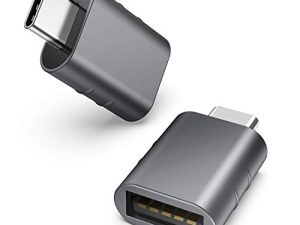 محول Syntech USB C إلى USB مجموعة من 2 USB C ذكر إلى USB3 محول أنثى متوافق مع MacBook Pro 2021 iMac iPad Mini 6 / Pro MacBook Air 2022 وأنظمة أخرى من النوع C أو Thunderbolt 4/3 رمادي فضاء