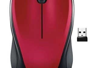 ماوس لاسلكي من لوجيتك M317 ، 2.4 جيجاهرتز مع مستقبل USB ، تتبع بصري 1000 نقطة في البوصة ، بطارية 12 شهرًا ، متوافق مع الكمبيوتر الشخصي ، ماك ، الكمبيوتر المحمول ، كروم بوك - أحمر