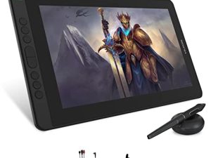 جهاز لوحي للرسم HUION KAMVAS 13 مزود بشاشة رقمية مغلفة بالكامل بقلم خالٍ من البطارية PW517 ، جهاز لوحي للرسومات 13.3 بوصة للفنان والمصمم ، متوافق مع Mac و Windows و Android و Linux