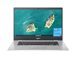 ASUS Chromebook CX1 ، شاشة عالية الدقة مقاس 15.6 بوصة بتقنية NanoEdge ، معالج Intel Celeron N3350 ، سعة تخزين 64 جيجابايت eMMC ، ذاكرة وصول عشوائي 8 جيجابايت ، نظام تشغيل كروم ، فضي شفاف ، CX1500CNA-AS84F