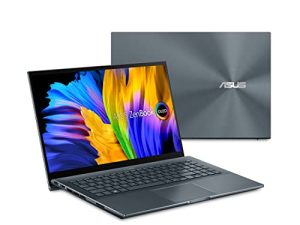 ASUS ZenBook Pro 15 OLED Laptop 15.6 "FHD Touch Display، AMD Ryzen 7 5800H CPU، NVIDIA GeForce RTX 3050 Ti gpu، 16GB RAM، 512GB PCIe SSD، Windows 11 Pro، Pine Gray، UM535QE-XH71T