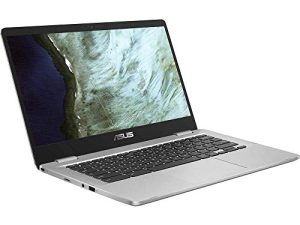 كمبيوتر محمول ASUS C423NA Chromebook 14 بوصة عالي الدقة (معالج Intel Dual Core Celeron N3350 وذاكرة وصول عشوائي DDR4 سعة 4 جيجابايت وذاكرة وصول عشوائي (SSD) بسعة 64 جيجابايت) وكاميرا ويب وواي فاي وبلوتوث ومن النوع C ونظام تشغيل Google Chrome - فضي (متجدد)
