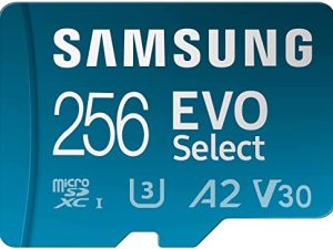 SAMSUNG EVO Select Micro SD-Memory-Card + محول ، 256 جيجابايت microSDXC 130 ميجابايت / ثانية Full HD و 4K UHD ، UHS-I ، U3 ، A2 ، V30 ، تخزين موسع للهواتف الذكية التي تعمل بنظام Android ، والأجهزة اللوحية ، Nintendo-Switch (MB-ME256KA / AM )