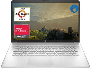 HP 17.3 "HD + شاشة تعمل باللمس الكمبيوتر المحمول ، معالج AMD Athlon Gold 3150U ، ذاكرة وصول عشوائي DDR4 16 جيجابايت ، 1 تيرابايت PCIe SSD ، كاميرا ويب ، HDMI ، Type-C ، Wi-Fi ، Bluetooth ، Windows 11 Home ، فضي