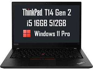 2022 Lenovo ThinkPad T14 Gen 2 14 "FHD (Intel 4-Core i5-1135G7 ، ذاكرة وصول عشوائي 16 جيجا بايت ، 512 جيجا بايت SSD ، رسومات UHD) كمبيوتر محمول للأعمال IPS ، إضاءة خلفية ، بصمة الإصبع ، 2 x Thunderbolt 4 ، كاميرا ويب ، ضمان لمدة 3 سنوات ، Windows 11 Pro
