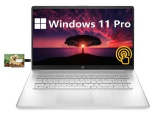 HP 17.3 "HD Touchscreen Laptop Business Laptop، AMD Ryzen 5-5500U، Windows 11 Pro، 16GB RAM، 512GB SSD + 1TB HDD، Numeric Keypad، HDMI، Wi-Fi، Bluetooth، Webcam، 32GB Durlyfish USB Card