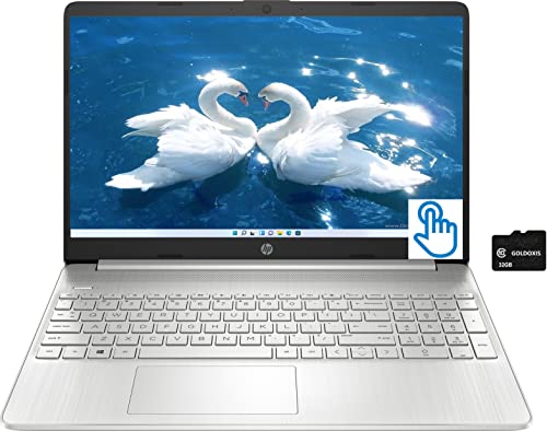 HP 15.6 "HD Touchscreen Business & Home Laptop، AMD Ryzen 3 3250U، 8GB DDR4، 256GB NVMe SSD، HDMI Bluetooth WiFi Webcam، Long Battery Life، Natural Silver، Windows 11 Home، Goldoxis Card HP 15.6 "HD Touchscreen Business & Home Laptop، AMD Ryzen 3 3250U، 8GB DDR4، 256GB NVMe SSD، HDMI Bluetooth WiFi Webcam، Long Battery Life، Natural Silver، Windows 11 Home، Goldoxis Card