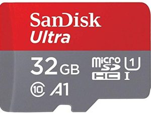 بطاقة ذاكرة SanDisk Ultra microSDHC UHS-I بسعة 32 جيجا بايت مع محول - 98 ميجا بايت / ثانية ، C10 ، U1 ، Full HD ، A1 ، بطاقة Micro SD - SDSQUAR-032G-GN6MA