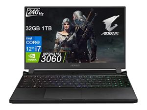 2022 Gigabyte AORUS 5 KE4 (15.6 "FHD 240Hz ، Intel 12th Gen i7-12700H ، 32GB RAM ، 1 تيرا بايت PCIe SSD ، GeForce RTX 3060 6GB) Thin Bezel IPS Gaming Laptop ، Thunderbolt 4 ، RGB Backlit ، Mini DP ، Win11 Home