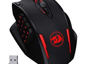 ماوس ألعاب لاسلكي Redragon M913 Impact Elite ، ماوس ألعاب سلكي / لاسلكي RGB 16000 نقطة في البوصة مع 16 زرًا قابلًا للبرمجة ، بطارية 45 ساعة ومستشعر بصري احترافي ، 12 زرًا جانبيًا ماوس MMO