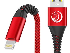 شاحن iPhone 6ft 2Pack Aioneus MFi معتمد كابل Lightning سريع الشحن متين من النايلون المضفر للهاتف سلك شاحن متوافق مع iPhone 13 Pro 12 Pro 11 Pro Xs Max Xr 8 7 Plus Se 2020 iPad