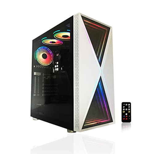 Alarco Gaming PC Desktop White Computer Intel i5 3.10GHz، 8GB RAM، 1TB Hard Drive، Windows 10 pro، WiFi Ready، Video Card Nvidia GTX 650 1GB، RGB Front Panel with 3 RGB Fans with Remote Alarco Gaming PC Desktop White Computer Intel i5 3.10GHz، 8GB RAM، 1TB Hard Drive، Windows 10 pro، WiFi Ready، Video Card Nvidia GTX 650 1GB، RGB Front Panel with 3 RGB Fans with Remote