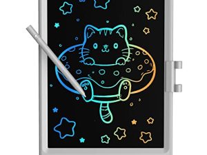 لوح رسم لوحي للكتابة بشاشة LCD من TEKFUN بشاشة LCD مقاس 8.5 بوصة ، لوح كتابة ملون للرسم ، ألعاب هدايا للفتيات من سن 3 و 4 و 5 و 6 و 7 سنوات من الأولاد والبنات (رمادي)