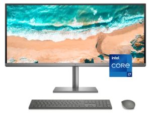 كمبيوتر مكتبي HP Envy مقاس 34 بوصة متعدد الإمكانات ، معالج NVIDIA GeForce GTX 1650 ، معالج Intel Core i7-11700 من الجيل الحادي عشر ، ذاكرة وصول عشوائي 32 جيجابايت ، 512 جيجابايت SSD ، شاشة WUHD IPS ، Windows 11 Home ، كاميرا مغناطيسية قابلة للفصل (34-c0010 ، 2021 )