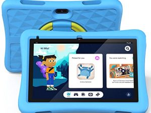 جهاز لوحي للأطفال ، جهاز لوحي للأطفال بسن المشي مقاس 10 بوصات ، نظام Android 12 Go ، واي فاي 6 ، تحكم أبوي ، بطارية 6000 مللي أمبير ، ذاكرة تخزين بسعة 2 جيجا بايت (SD إلى 512 جيجا بايت) ، وضع حماية العين ، جراب EVA مقاوم للصدمات ، PlimPad Kids10 (أزرق)