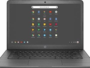 كمبيوتر محمول HP Chromebook HD بشاشة تعمل باللمس مقاس 14 بوصة (Intel Celeron N3350 حتى 2.4 جيجا هرتز ، وذاكرة وصول عشوائي 4 جيجا بايت ، وذاكرة فلاش 32 جيجا بايت ، وواي فاي ، وكاميرا عالية الدقة ، وبلوتوث ، وعمر بطارية يصل إلى 10 ساعات ، ونظام تشغيل كروم ، أسود)