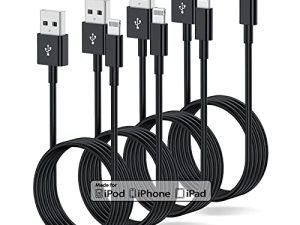 4 Pack 3ft iPhone Charger Apple MFi Certified Apple Lightning to USB Cable 3 Feet Fast Apple Charging Cable 3 Foot for iPhone 14 / 14Max / 13/13 Pro Max / 12 Mini / 11 Pro / 11 / XS / XR / 8/7 / 6s / 5S ، iPad Original