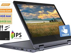 2022 أحدث Lenovo X360 Chromebook Spin 2 في 1 كمبيوتر محمول قابل للتحويل للأعمال ، معالج MediaTek MT8183 ثماني النواة ، 11.6 بوصة عالية الدقة تعمل باللمس IPS ، 4 جيجابايت رام ، 64 جيجابايت إي إم إم سي ، واي فاي 5 ، بلوتوث ، كروم OS + MarxsolCables