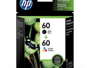 خراطيش حبر أصلية HP 60 باللون الأسود / ثلاثي الألوان (عبوتان) | يعمل مع DeskJet D1660 ، D2500 ، D2600 ، D5560 ، F2400 ، F4200 ، F4400 ، F4580 ؛ ENVY 100 ، 110 ، 120 ؛ سلسلة PhotoSmart C4600 و C4700 و D110a | N9H63FN