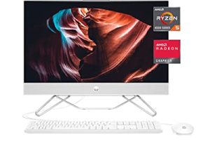 كمبيوتر HP All-in-One ، شاشة لمس فائقة الدقة بحجم 23.8 بوصة ، معالج AMD Ryzen 5 ، رسومات AMD Radeon ، ذاكرة وصول عشوائي 12 جيجابايت ، 512 جيجابايت SSD ، نظام تشغيل Windows 11 Home ، Wi-Fi (24-cb1142 ، 2022)