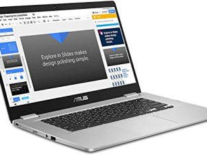 ASUS Chromebook C523NA-DH02 شاشة عالية الدقة مقاس 15.6 بوصة بتقنية NanoEdge ، 180 درجة ، معالج Intel ثنائي النواة سيليرون ، ذاكرة وصول عشوائي سعتها 4 جيجابايت ، سعة تخزين eMMC سعة 32 جيجابايت ، لون فضي (متجدد)