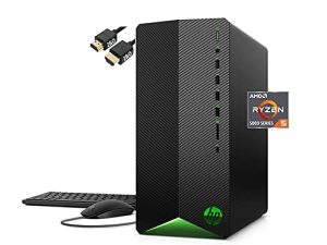 HP 2022 Newest Pavilion Gaming Desktop Computer ، معالج Intel Core i5-10400F من الجيل العاشر ، بطاقة رسومات NVIDIA GeForce GTX 1650 ، Win 11 Home + كابل HDMI (ذاكرة وصول عشوائي 16 جيجا بايت | 256 جيجا بايت SSD)