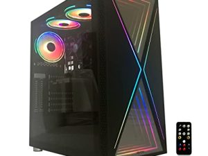 كمبيوتر سطح المكتب للألعاب من Alarco Intel i7 3.40GHz ، 16GB RAM ، 1TB Hard Drive ، Windows 10 pro ، WiFi Ready ، Video Card Nvidia GTX 750 4GB ، 3 RGB Fans with Remote
