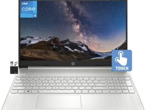 HP 2022 أحدث كمبيوتر محمول بشاشة لمس 15.6 بوصة عالية الدقة ، رباعي النواة Intel i5-1135G7 (Beat i7-1065G7 ، Upto 4.2GHz) ، Iris Xe Graphics ، 16 جيجا رام ، 512 جيجا بايت SSD ، كاميرا ويب عالية الدقة ، WiFi ، بطارية 11+ ساعة ، Win11 S ، + ماركسولكابلز