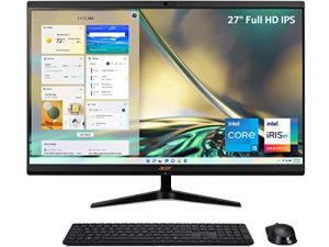 أيسر أسباير C27-1700-UA91 سطح المكتب AIO | شاشة IPS عالية الدقة مقاس 27 بوصة | معالج Intel Core i5-1235U من الجيل الثاني عشر | بطاقة رسومات Intel Iris Xe | ذاكرة DDR4 سعة 16 جيجابايت | محرك أقراص مزود بذاكرة مصنوعة من مكونات صلبة (SSD) NVMe M.2 سعة 512 جيجابايت | شبكة Wi-Fi لاسلكية من Intel 6 | Windows 11 Home
