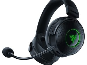 سماعة الألعاب اللاسلكية Razer Kraken V3 Pro HyperSense مع تقنية Haptic: مشغلات Triforce Titanium 50mm - صوت THX المكاني - HyperSpeed Wireless - وسائد من الإسفنج الجلدي والقماش الهجين
