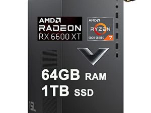 كمبيوتر مكتبي للألعاب HP Victus 15L معالج AMD ثماني النواة Ryzen 7 5700G (Beats i7-10700) 64 جيجا بايت رام 1 تيرا بايت SSD AMD Radeon RX 6600XT 8 جيجا بايت جرافيك (> NVIDIA RTX 3060) USB-C DiplayPort Win11 + كابل HDMI
