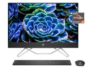 كمبيوتر مكتبي HP متعدد الإمكانات مقاس 27 بوصة ، AMD Ryzen 5 5500U ، ذاكرة وصول عشوائي 16 جيجابايت ، 512 جيجابايت SSD ، شاشة لمس IPS عالية الدقة بالكامل ، Windows 11 Home ، 4 منافذ USB ، كاميرا الخصوصية ، ميكروفونات مزدوجة ، لوحة مفاتيح لاسلكية وماوس (27-cb0060 ، 2021)