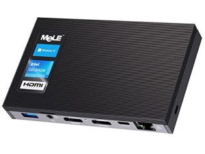 MeLE Quieter3Q جهاز كمبيوتر صغير بدون مروحة يعمل بنظام التشغيل Windows 11 pro Celeron N5105 8 جيجابايت 128 جيجابايت ، سطح مكتب صغير محمول HDMI Wifi6 جيجابت إيثرنت ، IoT Micro PC Unlock Bios Auto Power on ، SSD PXE VESA Mount